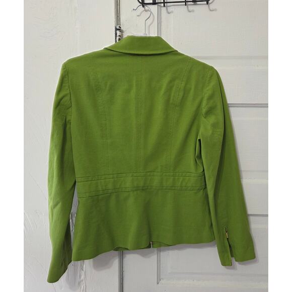 Jones New York Signature Stretch Lime Green Zip Up Jacket Womans Size Medium - Picture 3 of 7